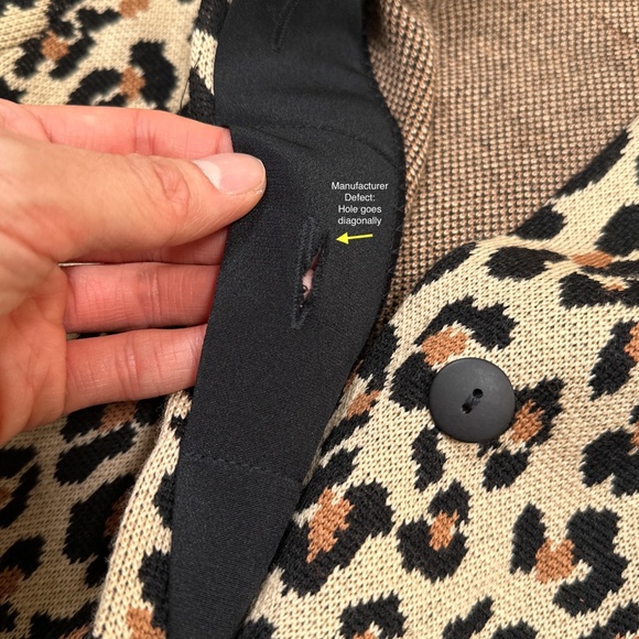 St John Separates Leopard Cheetah Animal Wool Cardigan Sweater Dress Womens L - Picture 7 of 12